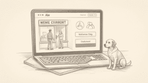Pencil drawing illustrating accessible website design for a small business